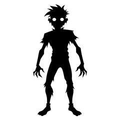 Halloween Zombie black vector silhouette