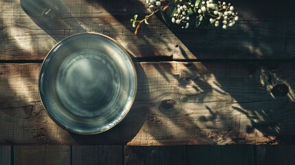 Plate on a wooden table