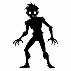 Halloween Zombie black vector silhouette