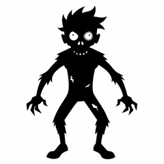 Halloween Zombie black vector silhouette