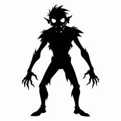 Halloween Zombie black vector silhouette