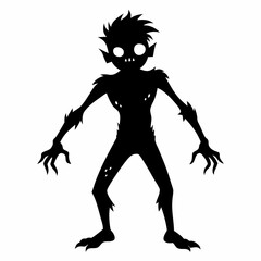 Halloween Zombie black vector silhouette