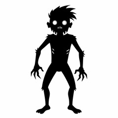Halloween Zombie black vector silhouette