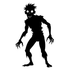 Halloween Zombie black vector silhouette