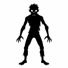 Halloween Zombie black vector silhouette