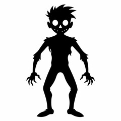 Halloween Zombie black vector silhouette