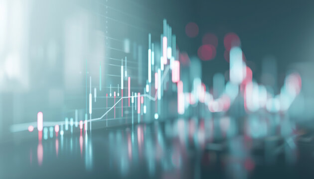 A clean 3D model of a stock ticker with a scrolling graph, placed on a plain background, symbolizing live stock market updates
