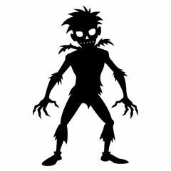 Halloween Zombie black vector silhouette