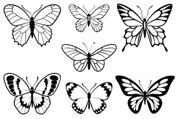Obraz premium Butterfly line art illustration Stylish Icons