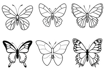 Fototapeta premium Butterfly line art illustration Stylish Icons