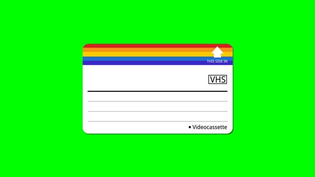 VHS paper template with green screen background