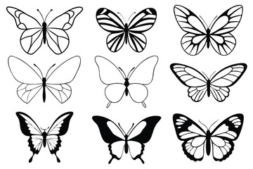 Butterfly line art illustration Stylish Icons