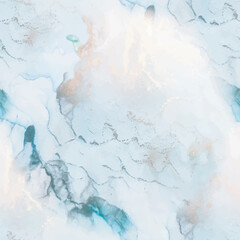 Watercolor Canvas. Blue Marble Watercolor. Gold Gradient Background. Light Elegant Background. Pastel Abstract Sea Painting. Alcohol Ink Marble. Ocean Bronze Glitter. Pink Ink Paint. Luxury Vector Ink