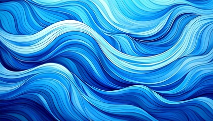 Illustration of an abstract water pattern with fluid, wavy lines and a gradient blue background. 4
