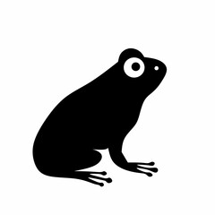 black Silhoutte frog logo design