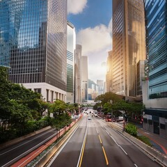 Obraz premium street in Honk Kong, AI generated