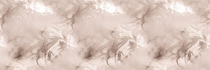 Brown Marble Texture. Cream Abstract Background. Light Water Color Watercolor. Light Pale Stone. Beige Marble Watercolor. Beige Vector Granite. Cream Alcohol Ink Splash Tile. Vector Seamless Template