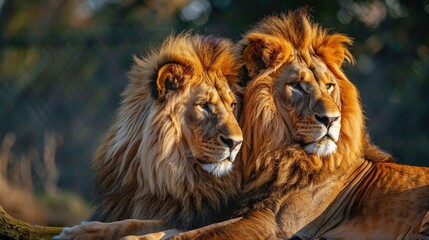 African Majestic Lion Couple