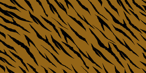 Abstract Vector Pattern. Vector Texture. Jungle Animal. African Animal Tiger. Brown Cute Tiger. Brown Tropical Zebra. Wild Tropical Background. Black Orange Zebra. Exotic Camo Giraffe. Stripe Pattern