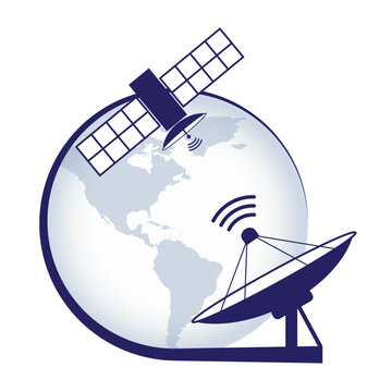 satellite dish globe communication dark blue clip art preview