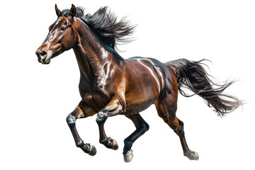 A horse galloping in full stride.