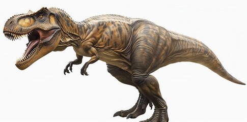 Mighty T-Rex Roaming in a Transparent Wilderness. Prehistoric Adventure Concept