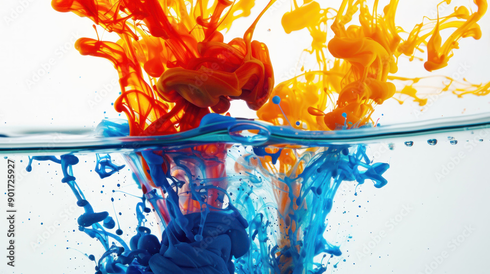 Poster Dynamic Ink Splash in Water - Abstract Studio Isolation