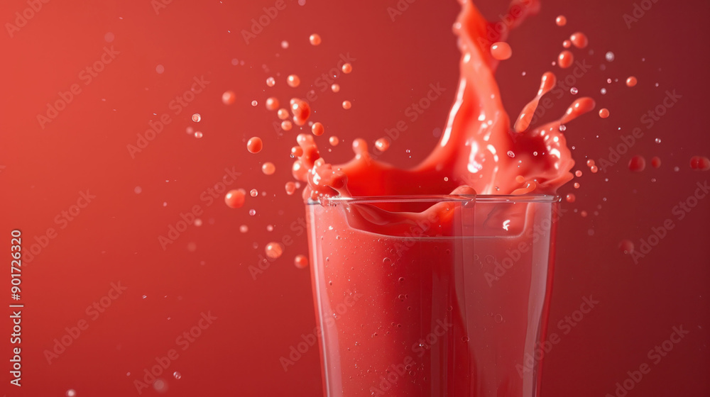 Poster Vibrant Smoothie Splash Creating Dynamic Patterns in Studio Setting