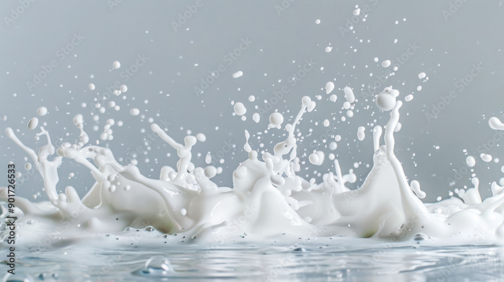 Poster Dynamic Liquid Nitrogen Splash in Studio Isolation - Abstract Patterns and Textures