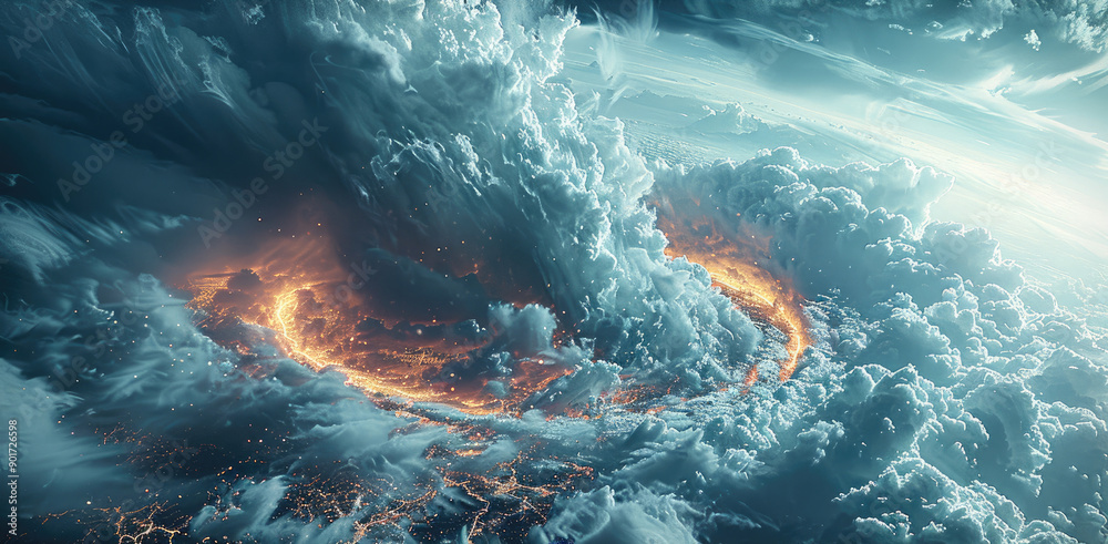 Canvas Prints a deadly and very powerful wind that destroys, end of the world. generative ai.