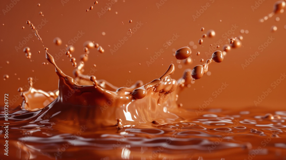 Poster Dynamic Liquid Clay Splash in Abstract Patterns on Studio Background
