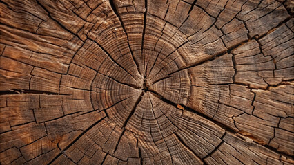 A close-up of tree rings reveals intricate patterns and textures, showcasing the natural aging and beauty of wood over time