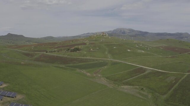 Aerial, Landscapes Around Lago di Prizzi, Sicily, Italy