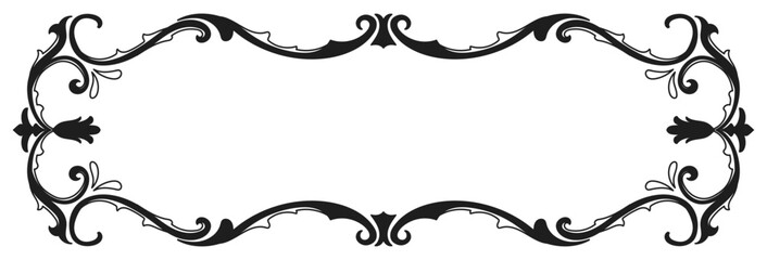Elegant, intricate, beautiful black classic vintage frame for cards.