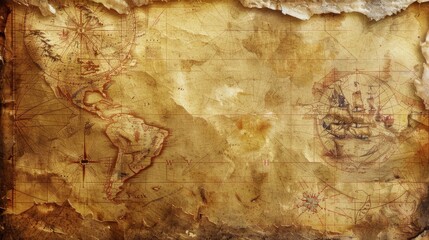 aged treasure map background 