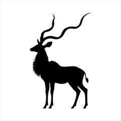 Kudu silhouette on white background. Kudu icon vector sign illustration design.