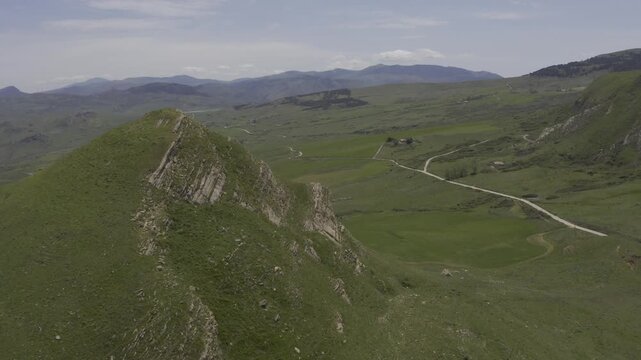 Aerial, Landscapes Around Lago di Prizzi, Sicily, Italy