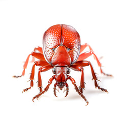 Fototapeta premium Blutsauger, Wanze (Cimex lectularius), Bettwanze, freigestellt vor weißem Hintergrund, Generative AI