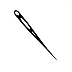 Needle silhouette on white background. Needle icon sign illustration design.