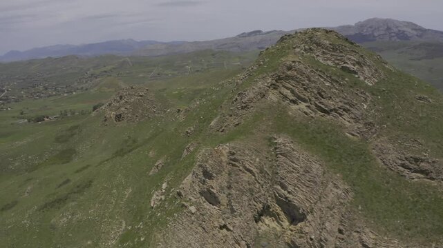 Aerial, Landscapes Around Lago di Prizzi, Sicily, Italy