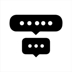 Message bubbles silhouette on white background. Message icon vector sign illustration design.