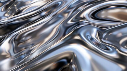 Liquid metal texture background. Shiny, metallic texture resembling liquid silver, perfect for backgrounds and design projects related to luxury, technology, and modern aesthetics.