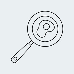 Scrambled eggs icon. Eggs in a frying pan vector design.