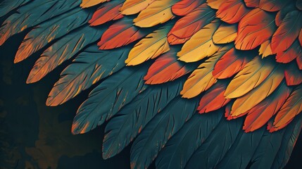 Obraz premium Detailed 3D texture of eagle feathers with rich colors animal themed sleek and detailed