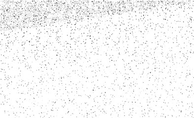 Snow, stars, twinkling lights, rain drops on black background. Abstract vector noise. Small particles of debris and dust. Distressed uneven grunge texture overlay.