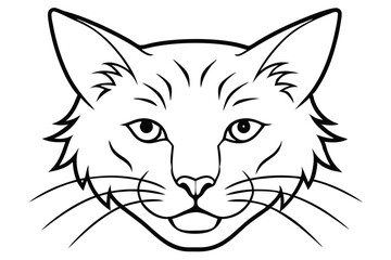 Cat head line art illustration Design Concepts