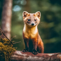 Frecher Marder ( Mustelidae ) in freier Natur, Generative AI