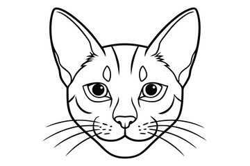 Cat head line art illustration Design Concepts