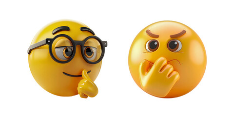 Fototapeta premium 3d icon thinking emoji isolated on white background