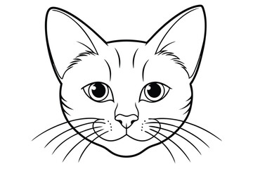 Cat head line art illustration Design Concepts